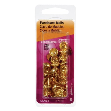 Homecare Products Brass Furniture Nail, 25PK HO3304634